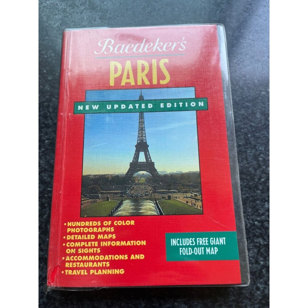 Paris Baedeker Guide (Baedeker Guides) Paperback 6th Edition 1993 Plastic Cover